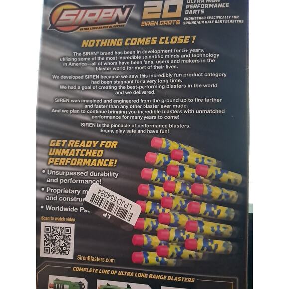 Copied - NSI Siren Ultra Long Range Blasters Performance Darts 20 Count - Picture 4 of 5
